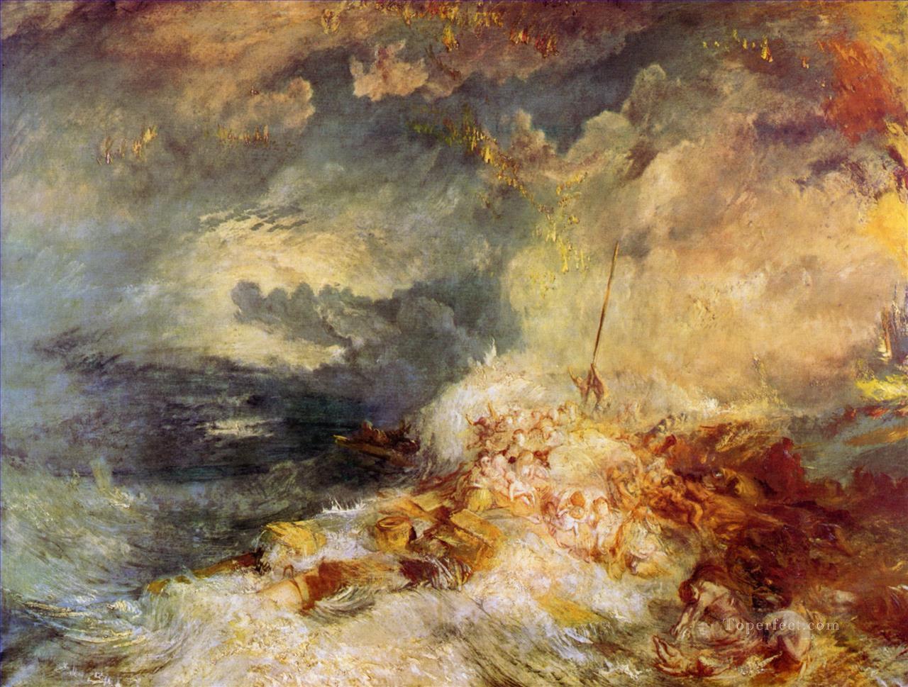 Fire at Sea Turner Oil Paintings